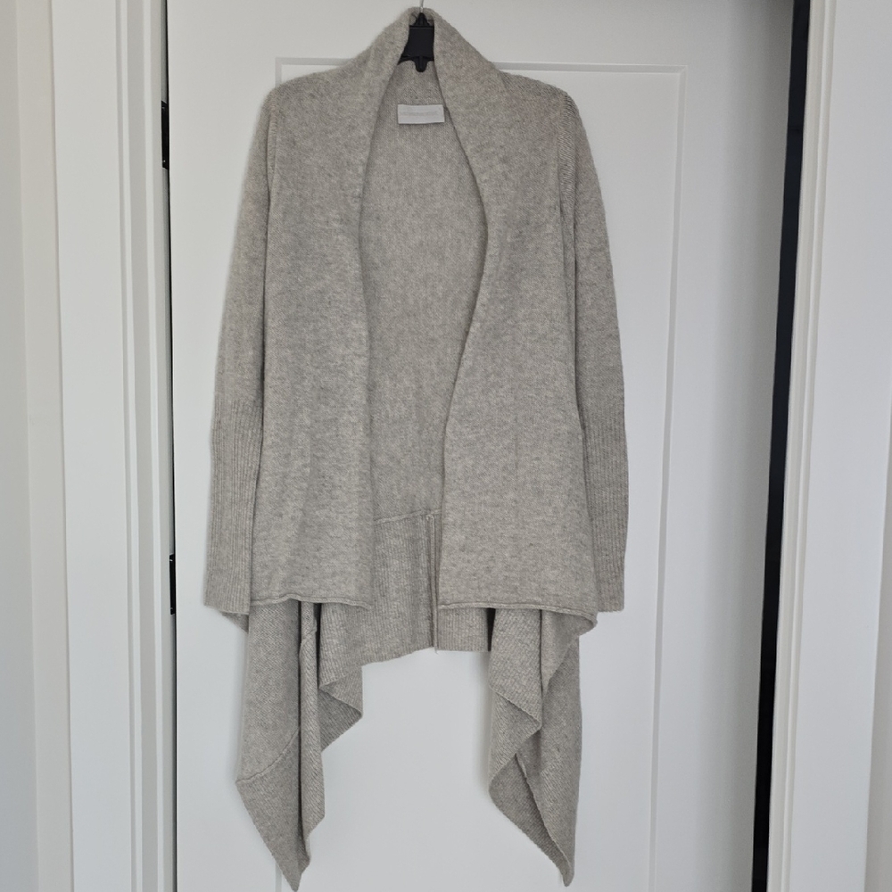 Zadig & Voltaire Light Gray Open-Front Draped Cardigan